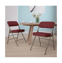 Emma+Oliver 2 Pack Home & Office Portable Party Events Fabric Padded Metal Folding Chair