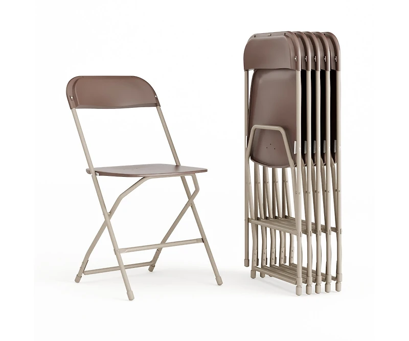 Emma+Oliver Set Of 6 Stackable Folding Plastic Chairs - 650 Lb Weight Capacity