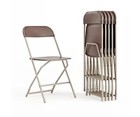 Emma+Oliver Set Of 6 Stackable Folding Plastic Chairs - 650 Lb Weight Capacity