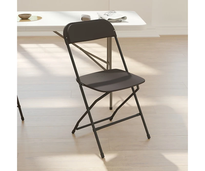 Emma+Oliver Set Of 6 Stackable Folding Plastic Chairs - 650 Lb Weight Capacity