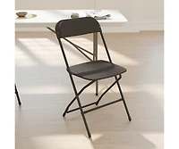 Emma+Oliver Set Of 6 Stackable Folding Plastic Chairs - 650 Lb Weight Capacity
