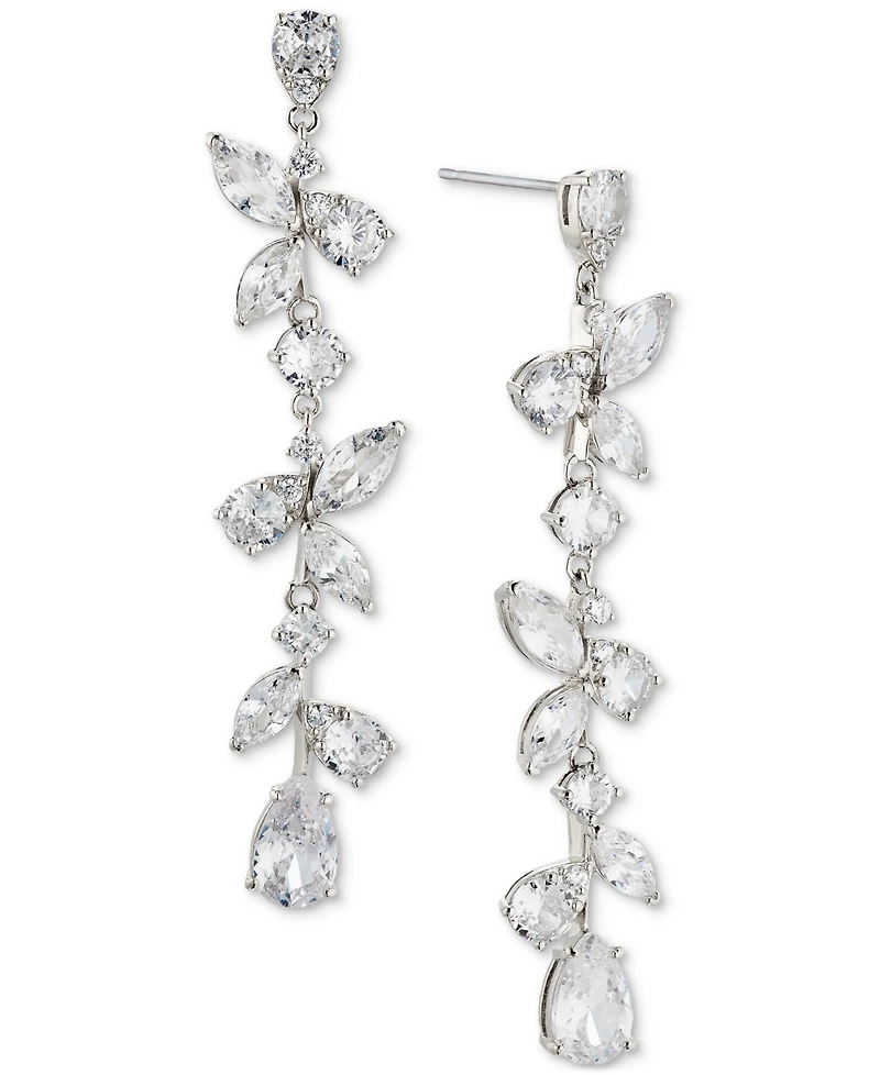 Eliot Danori Cubic Zirconia Long Linear Earrings, Created for Macy's