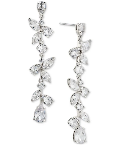 Eliot Danori Cubic Zirconia Long Linear Earrings, Created for Macy's
