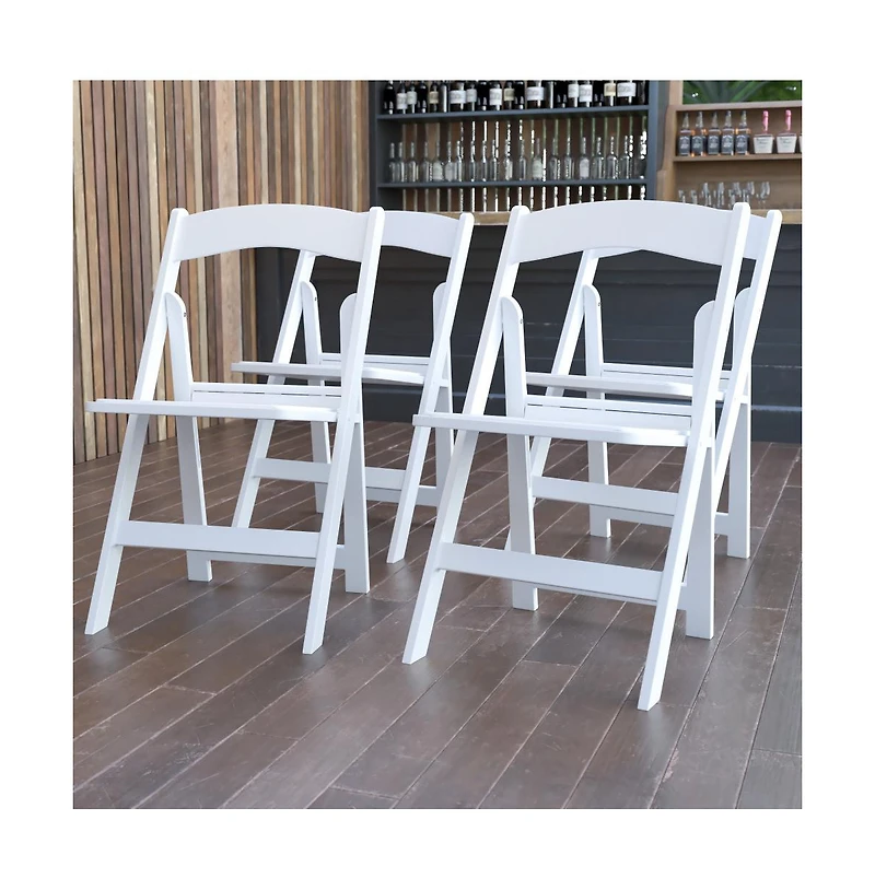 Set Of 4 800 Lb Weight Capacity Indoor/Outdoor Resin Folding Chairs
