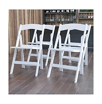 Set Of 4 800 Lb Weight Capacity Indoor/Outdoor Resin Folding Chairs