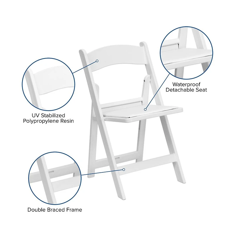 Set Of 4 800 Lb Weight Capacity Indoor/Outdoor Resin Folding Chairs