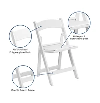 Set Of 4 800 Lb Weight Capacity Indoor/Outdoor Resin Folding Chairs