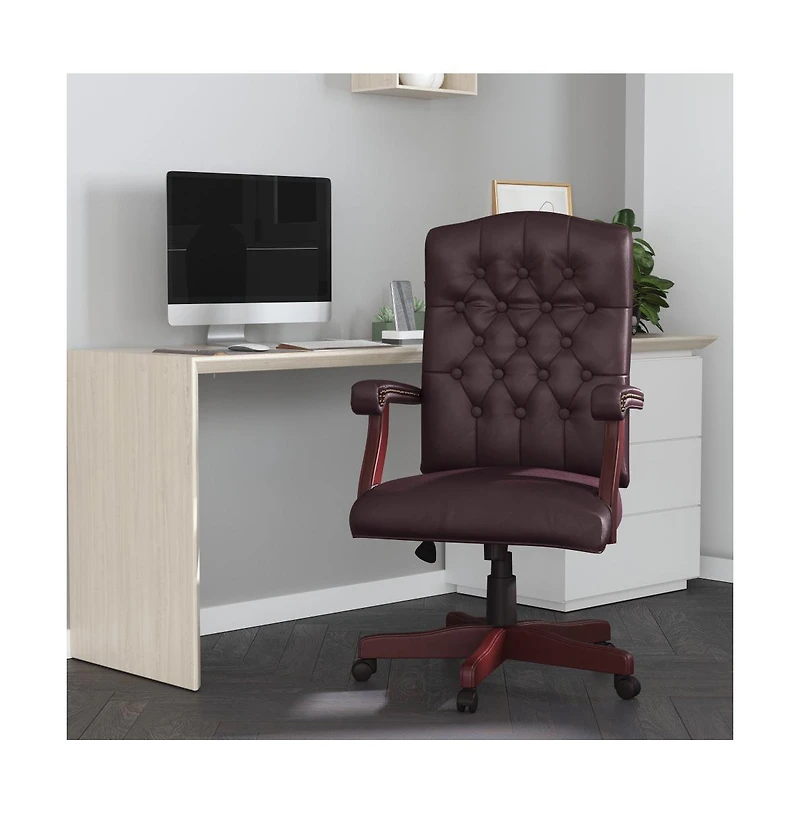 Merrick Lane Versailles High Back Tufted Home Office Chair With Height Adjustment And 360° Swivel
