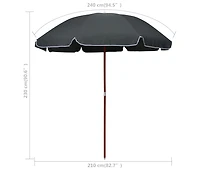 Garden Parasol with Steel Pole 94.5" Anthracite