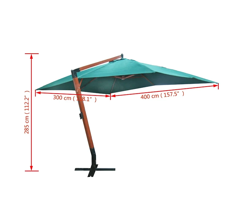 Floating Garden Parasol Melia 118.1"x157.5" Green