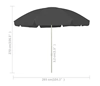 Beach Parasol Anthracite 118.1"