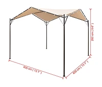 Gazebo Pavilion Tent Canopy 13' 1"x13' 1" Steel Beige