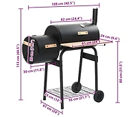 vidaXL Classic Charcoal Bbq Offset Smoker