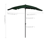 Garden Parasol with Pole 78.7"x51.2" Green