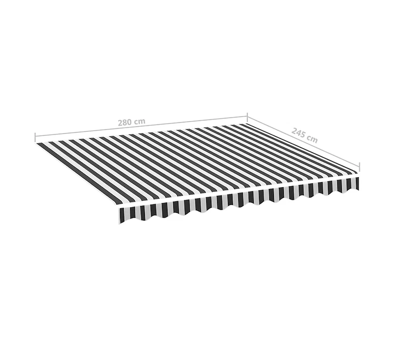 Replacement Fabric for Awning Anthracite and White 9.8'x8.2'
