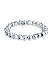 Bling Jewelry Stackable Sterling Silver Bead Ball Stretch Bracelet