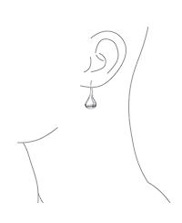 Bling Jewelry Simple Plain Puffed Teardrop Pear Shaped Rain Drop Earrings Fishhook Threader Polish Sterling Silver Inch