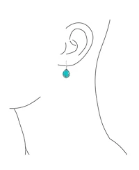 Bling Jewelry Boho Western Large Flat Teardrop Natural Stone Filigree Scroll Lever Back Dangle Earrings Oxidized .925 Sterling Silver