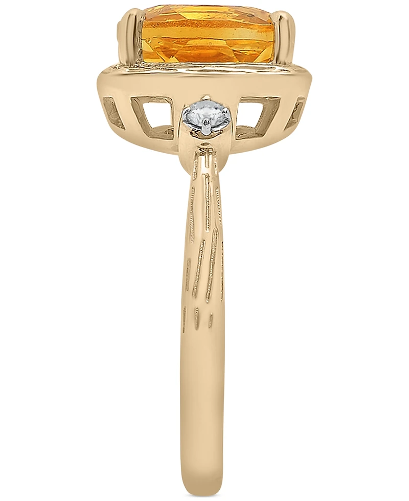Citrine (2-1/3 ct. t.w.) & Lab-Grown White Sapphire (1/20 ct. t.w.) Statement Ring in 14k Gold-Plated Sterling Silver