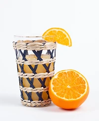 8 Oak Lane Glass Rattan Tumbler, 4 Piece Set
