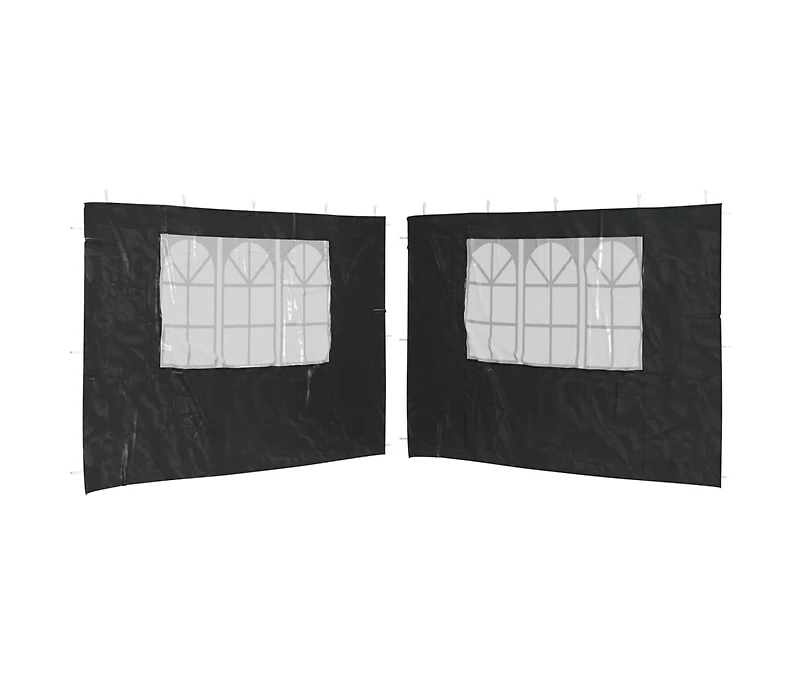 Party Tent Sidewall 2 pcs with Window Pe Anthracite