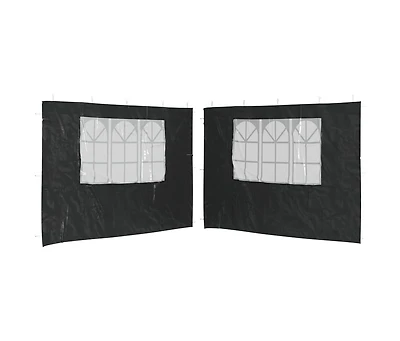 Party Tent Sidewall 2 pcs with Window Pe Anthracite