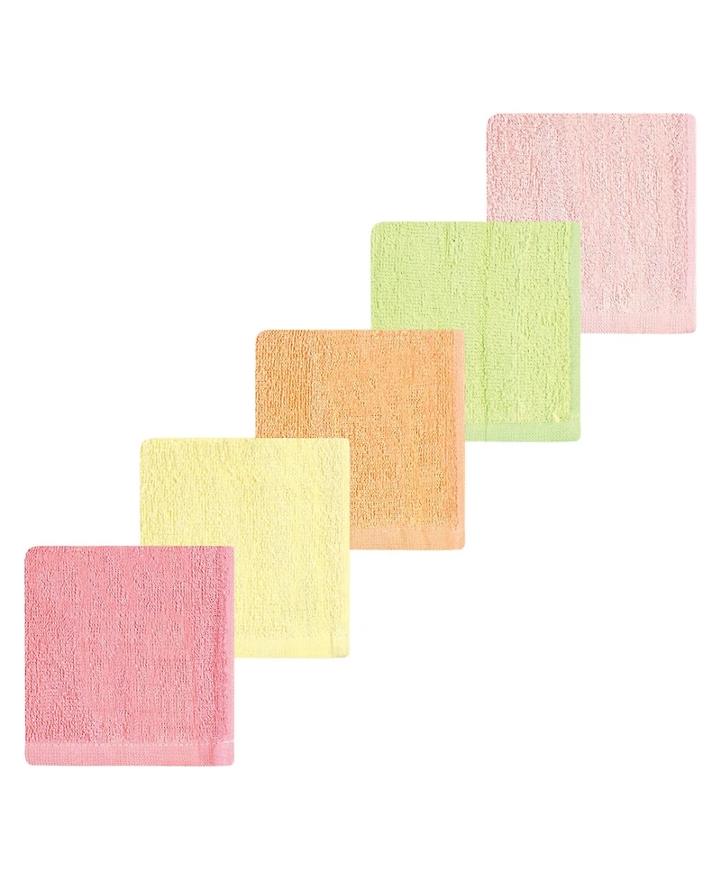 Hudson Baby Infant Girl Rayon from Bamboo Bib, Burp Cloth and Washcloth 10Pk, One