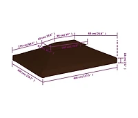 vidaXL 2-Tier Gazebo Top Cover 9.1 oz/yd² 13.1'x9.8' Brown