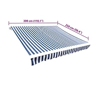 vidaXL Awning Top Canvas Blue & White 9' 10"x8' 2" (Frame Not Included)
