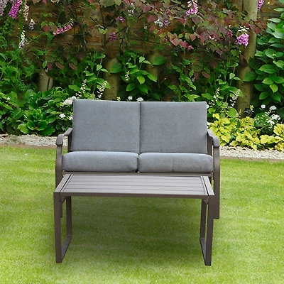 Streamdale Loveseat And Teapoy Mushroom