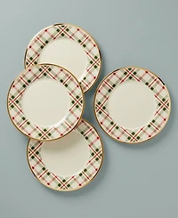 Lenox Holiday Plaid Porcelain Dinner Plates, Set of 4