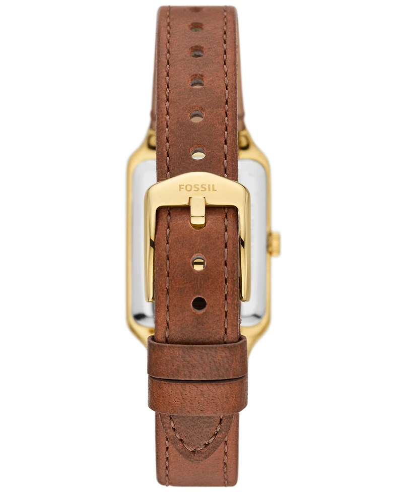 Fossil Women's Raquel Three-Hand Date Medium Brown Genuine Leather Watch, 23mm
