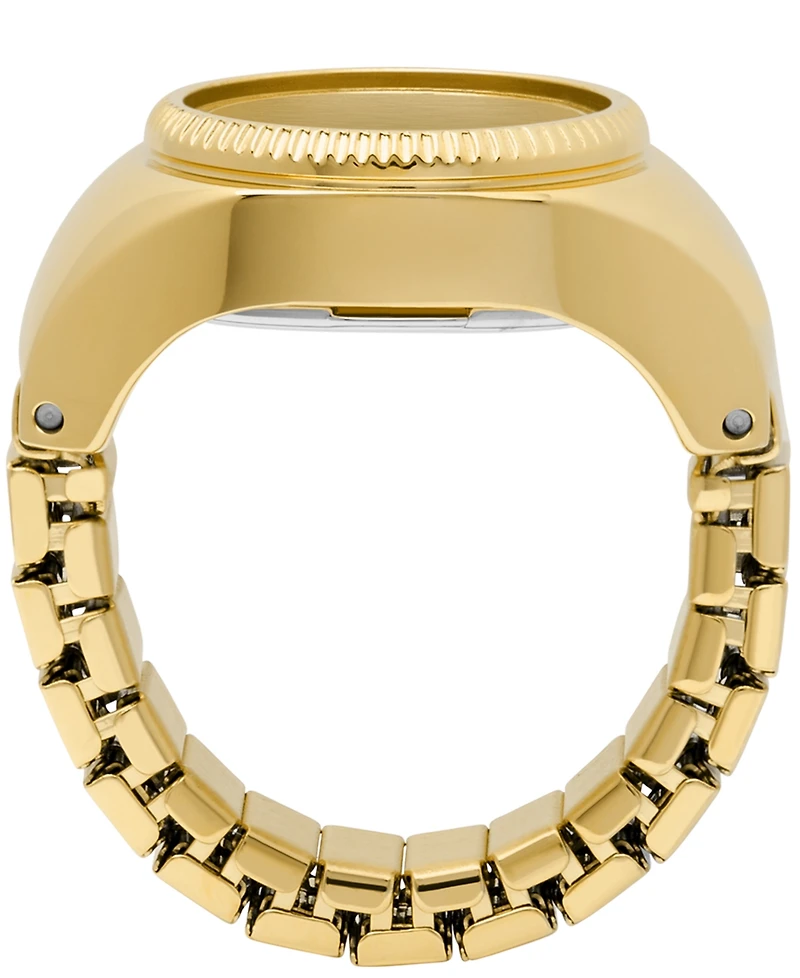 Fossil Women's Two-Hand Gold-Tone Stainless Steel Ring Watch, 15mm
