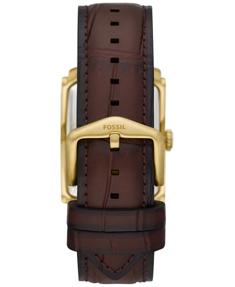 Fossil Men's Carraway Three-Hand Brown Leather Watch, 30mm