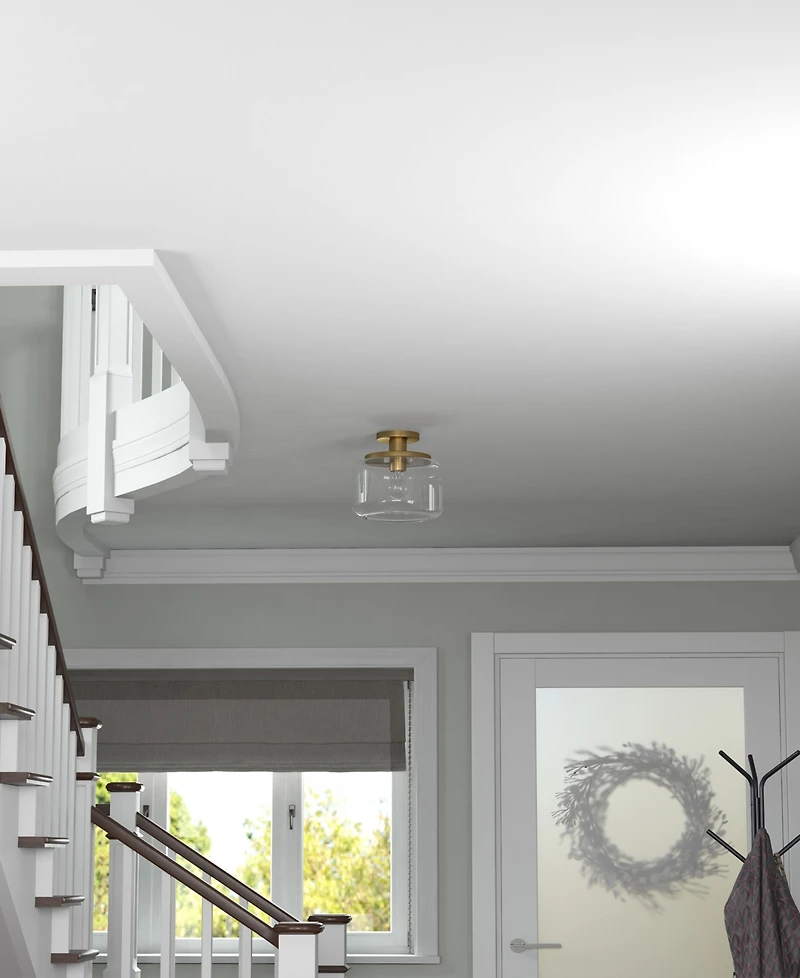 Hudson & Canal Tatum 11" Wide Semi Flush Mount with Glass Shade