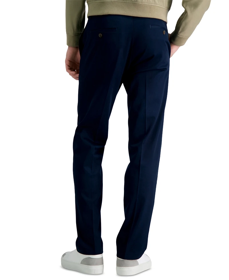 Haggar Men's Premium No Iron Khaki Straight-Fit Stretch Flat-Front Pants