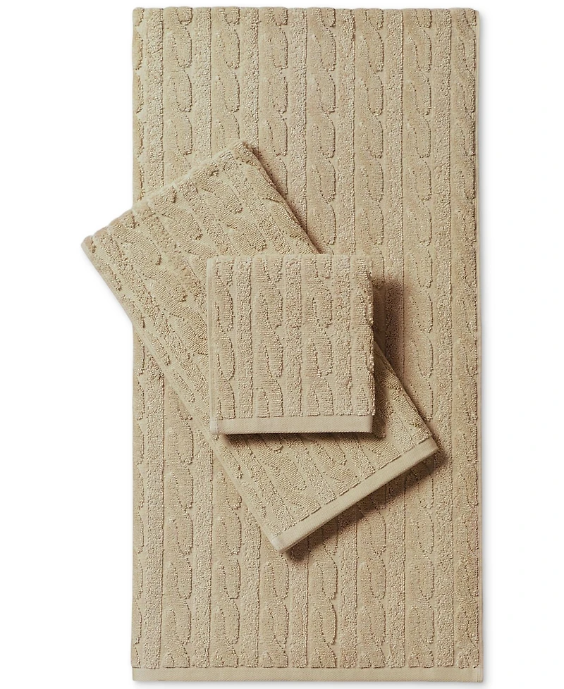 Lauren Ralph Sanders Cable Washcloth, 13" x