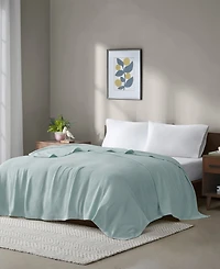Madison Park Freshspun Basketweave Cotton Blanket