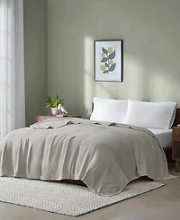 Madison Park Freshspun Basketweave Cotton Blanket