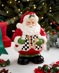 Spode Christmas Tree Black and White Santa Candy Jar