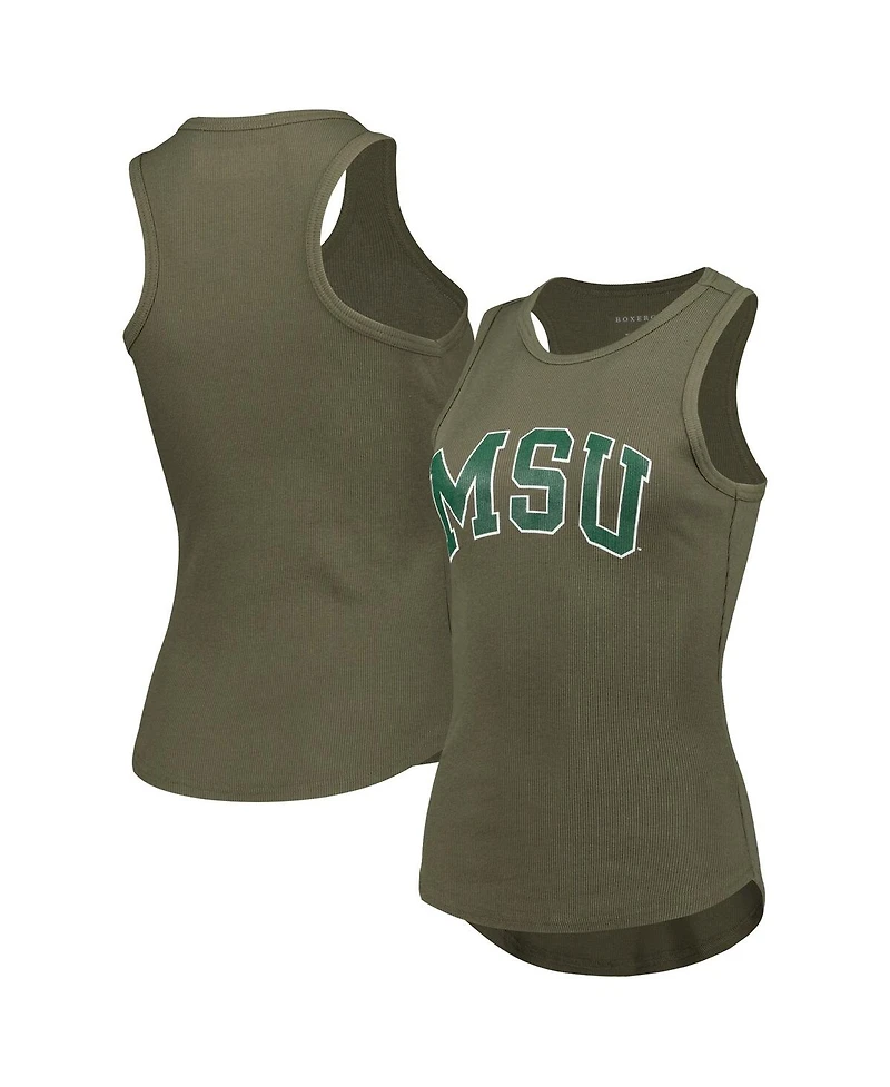 Women's Olive Michigan State Spartans Adrienne Tank Top