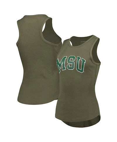 Women's Olive Michigan State Spartans Adrienne Tank Top