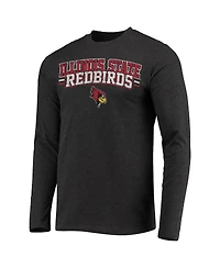 Men's Concepts Sport Red, Heathered Charcoal Illinois State Redbirds Meter Long Sleeve T-shirt and Pants Sleep Set