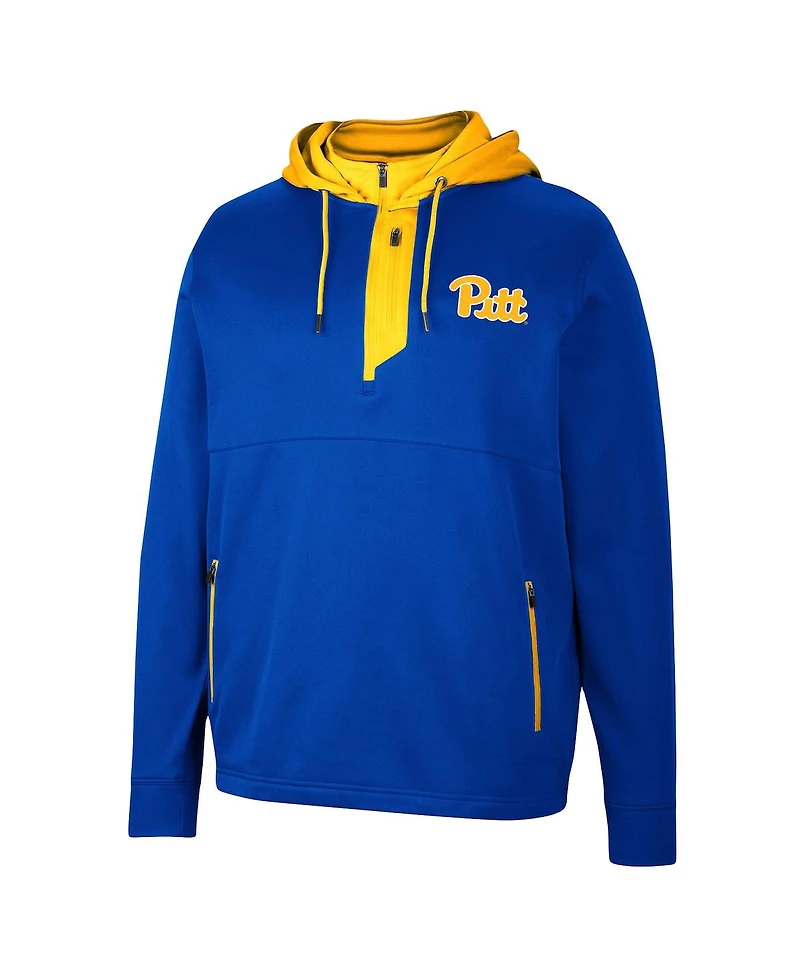 Men's Colosseum Royal Pitt Panthers Luge 3.0 Quarter-Zip Hoodie