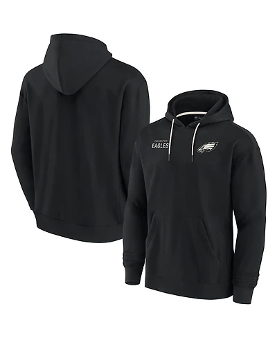 Men's and Women's Fanatics Signature Black Philadelphia Eagles Super Soft Fleece Pullover Hoodie