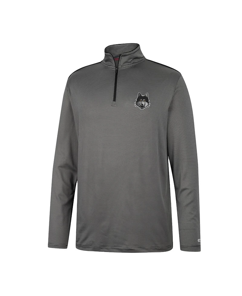 Men's Colosseum Charcoal Loyola Chicago Ramblers Logo Quarter-Zip Windshirt