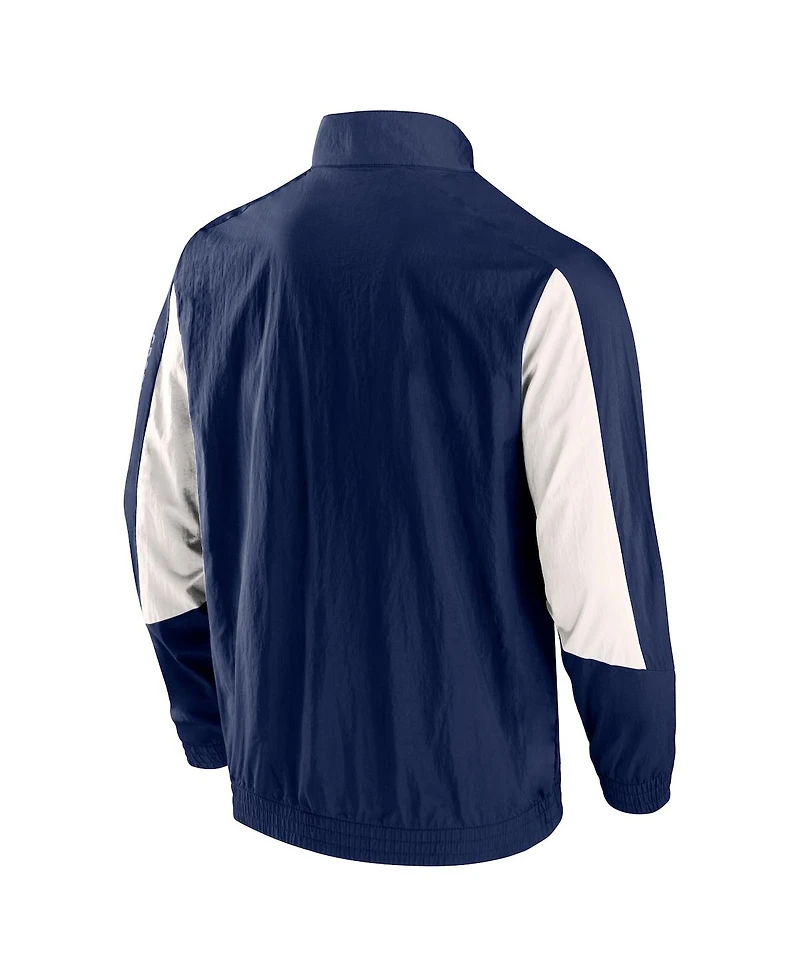 Men's Fanatics Navy Sporting Kansas City Net Goal Raglan Full-Zip Track Jacket