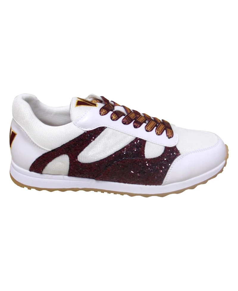 Women's Cuce White Washington Commanders Glitter Sneakers