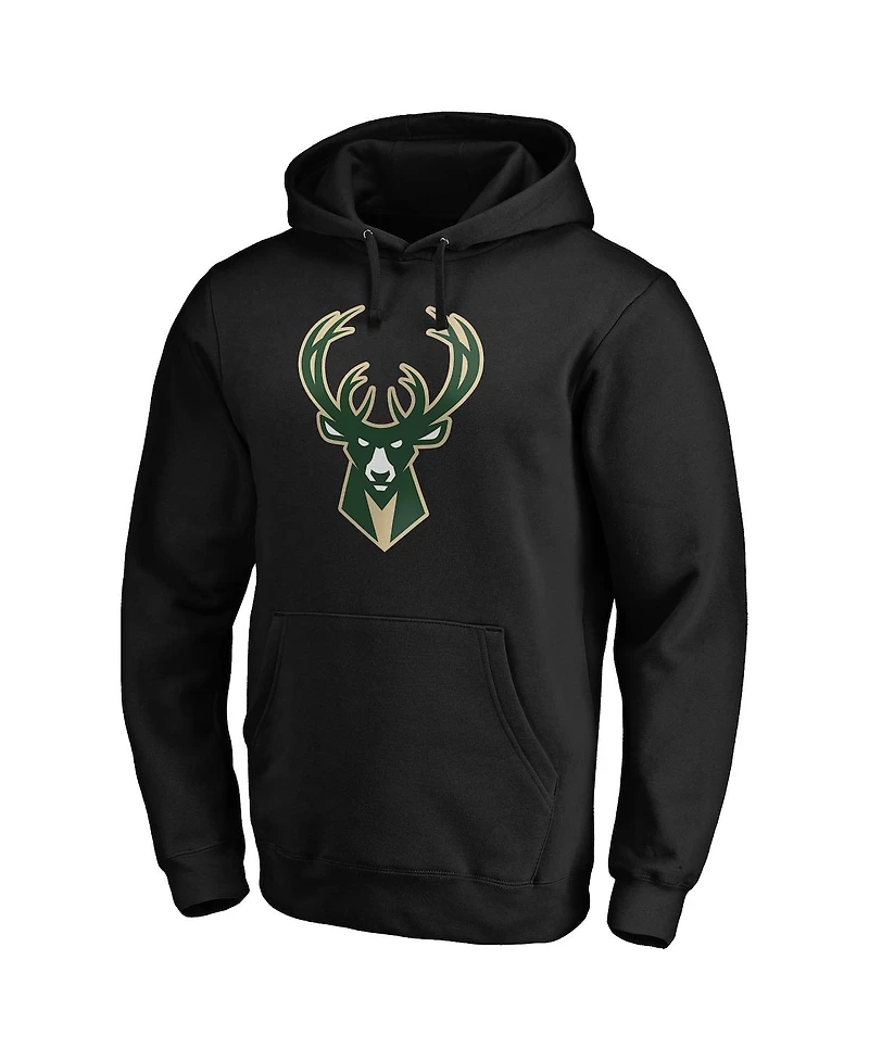 Men's Fanatics Giannis Antetokounmpo Black Milwaukee Bucks Playmaker Name and Number Pullover Hoodie