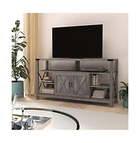Merrick Lane Green River Media Console With Open And Closed Storage